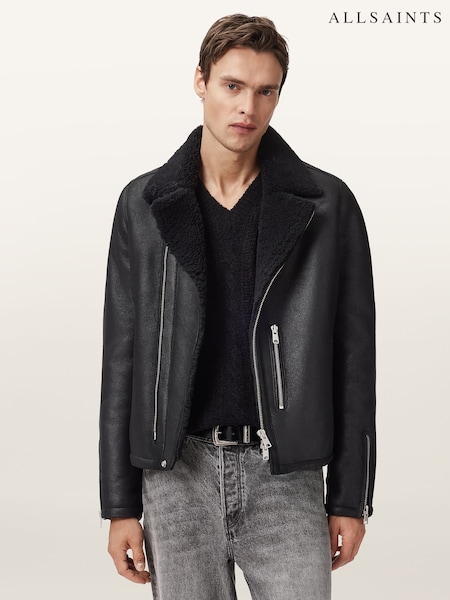 AllSaints Black Correz Shrl Biker Jacket (V15285) | £999