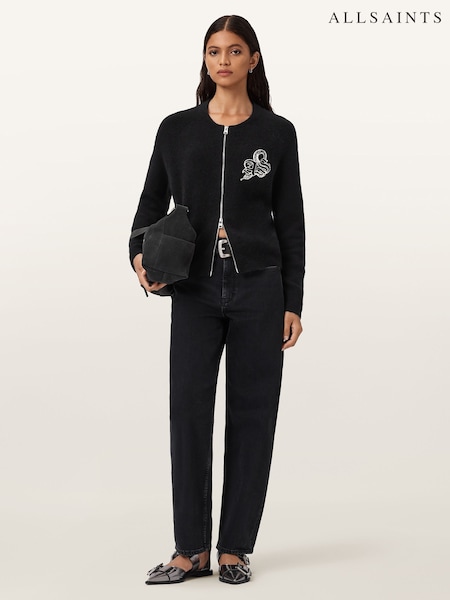 AllSaints Black Jaqueline AS Bomber Jacket (V15498) | £199
