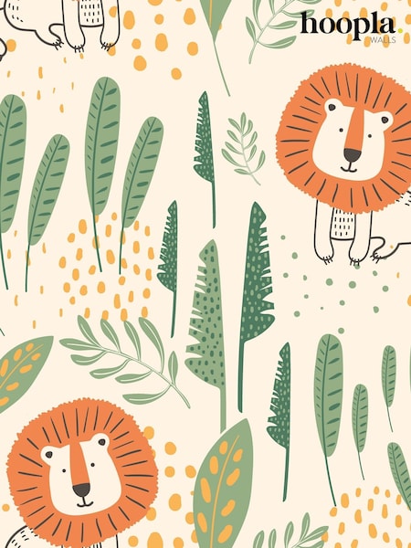 Hoopla Walls Ginger Happy Lion A4 Wallpaper Sample (V15556) | £1