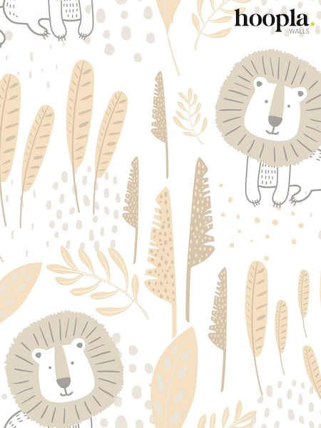 Hoopla Walls Honey Mallow Happy Lion A4 Wallpaper Sample (V15561) | £1