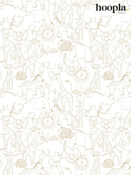 Hoopla Walls Parchment Animal Doodle A4 Wallpaper Sample (V15574) | £1