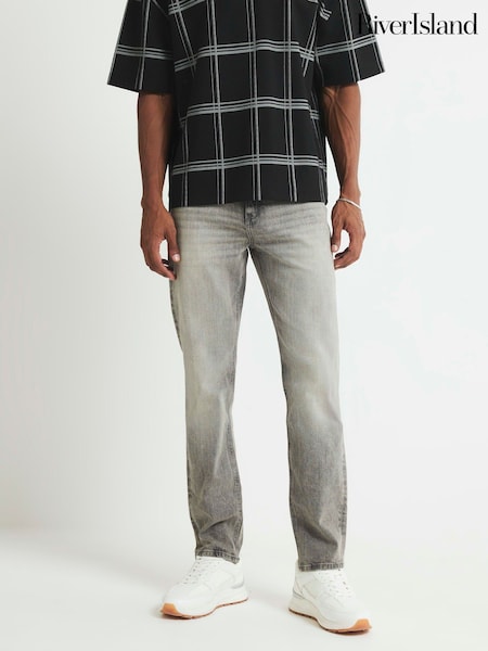 River Island Grey Slim Fit Stretch Jeans (V15823) | £42