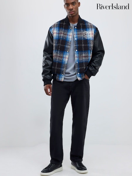 River Island Black Straight Fit  Washed Jeans (V15848) | £42