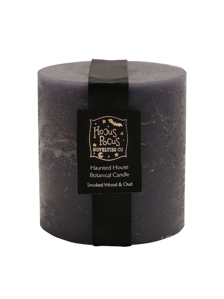 Widdop Black Grey Haunted House Fragranced Pillar Candle 690g (V15940) | £14
