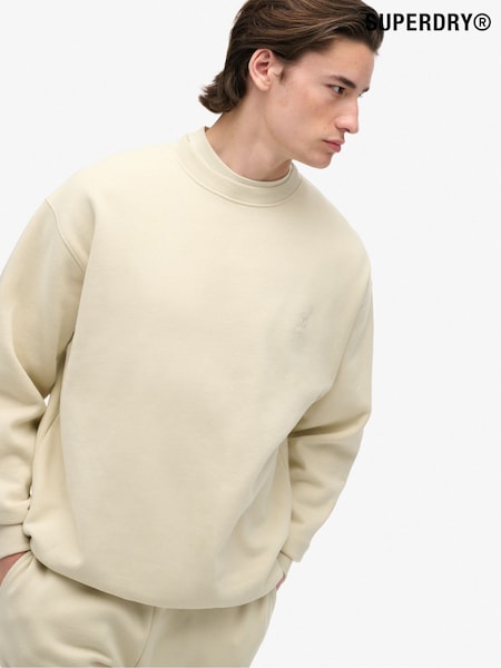 Superdry Cream Blank Oversized Crew Sweattop (V16232) | £50