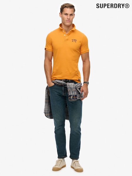 Superdry Orange Vintage Athletic Embroidered Polo Shirt (V16267) | £35