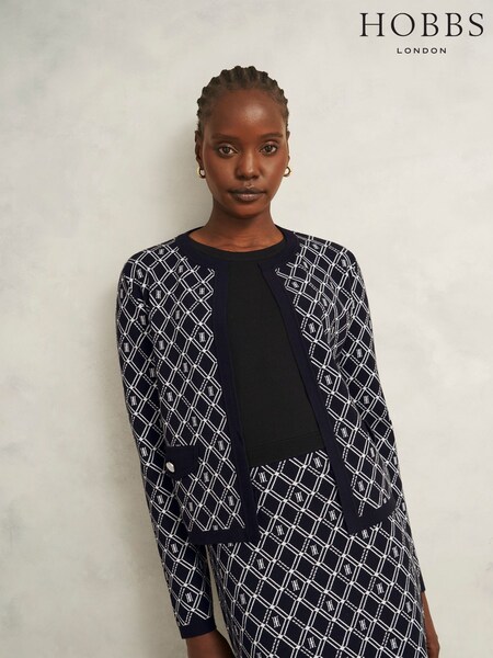 Hobbs Blue Perrie Knitted Jacket (V16297) | £110