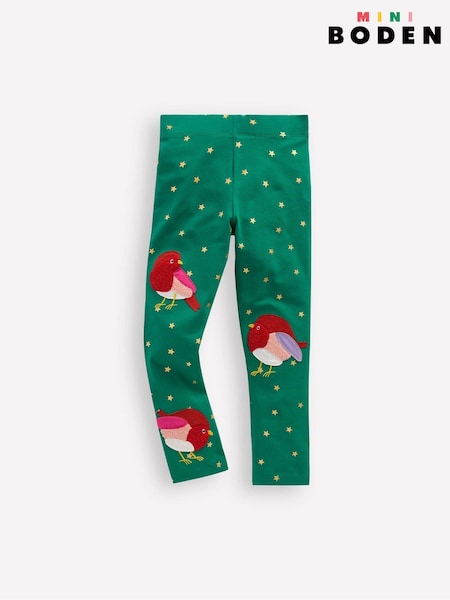 Boden Green Appliqué Leggings (V16441) | £19 - £21