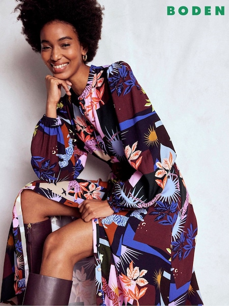 Boden Brown Mae Occasion Maxi Shirt Dress (V16469) | £169