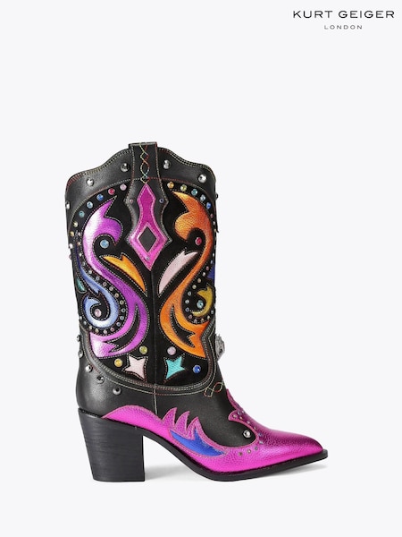 Kurt Geiger London Kensington Cowboy Black Boots (V16623) | £369