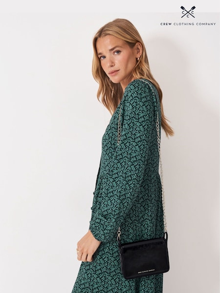 Crew Clothing Black Leather Chain Bag (V17243) | £75