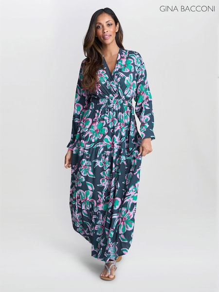 Gina Bacconi Blue Rosalee Belted Dress (V17371) | £140