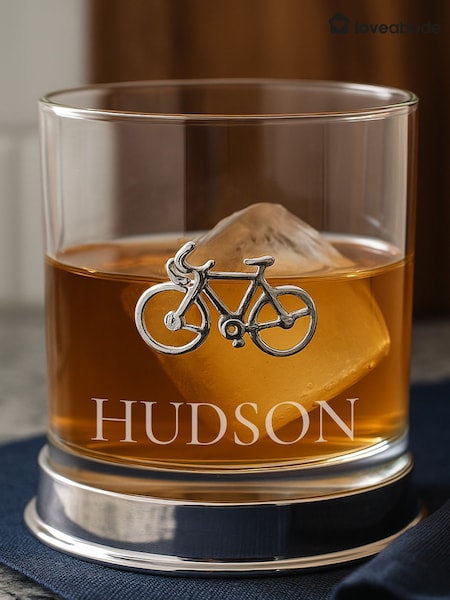 Loveabode Natural Personalised Metal Bike Glass (V17463) | £24