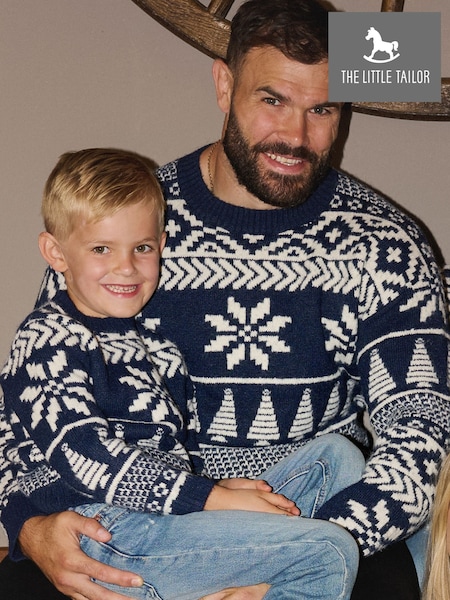 The Little Tailor Chunky Two Tone Fairisle Jumper (V17491) | £64