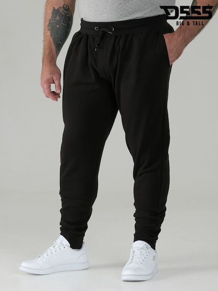 D555 Black BRANDON Cuffed Joggers With Side Pockets And Drawcord (V17570) | £30