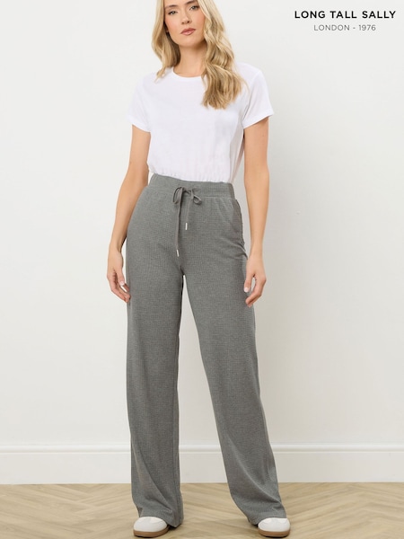 Long Tall Sally Grey Marl Waffle Wide Leg Joggers (V17843) | £28