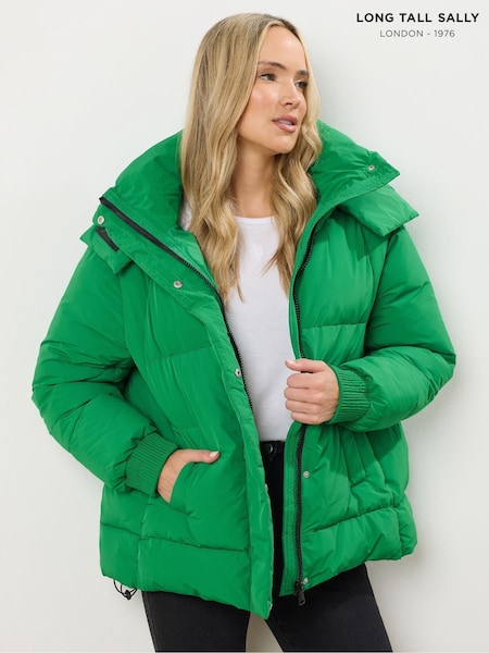 Long Tall Sally Green Padded Oversized Coat (V17846) | £74