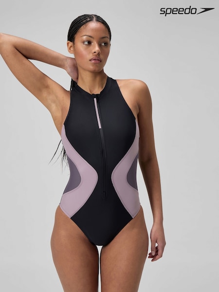 Speedo Black Womens Colourblock Swimsuit (V17900) | £110