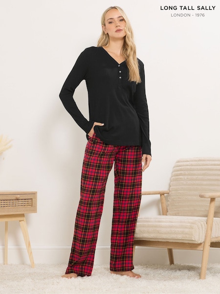 Long Tall Sally Red Check Pyjamas Joggers (V18054) | £28