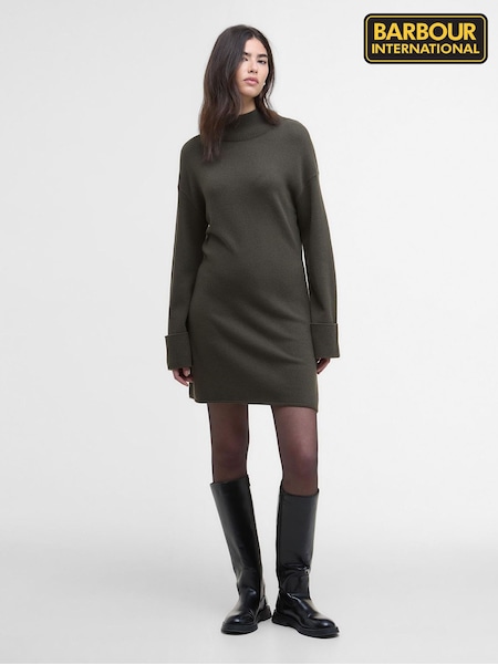 Barbour® International Green Lana Knit Mini Dusty Dress (V18093) | £109
