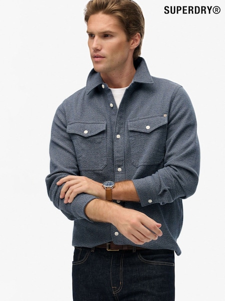 Superdry Blue Merchant Heavy Flannel Shirt (V18483) | £65