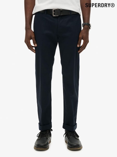 Superdry Blue Premium Regular Chinos Trousers (V18488) | £55