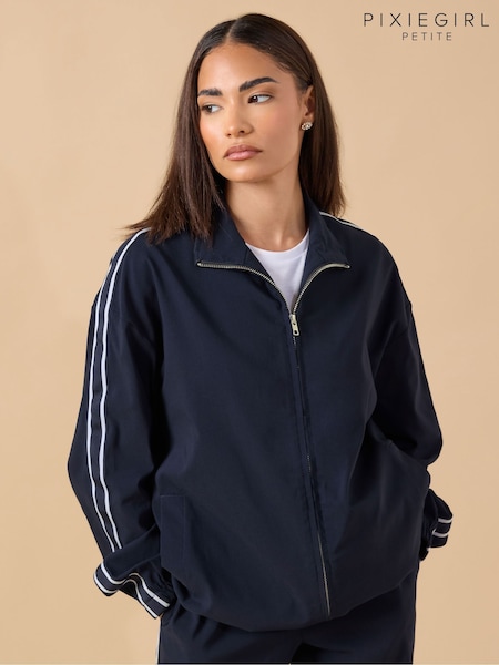 PixieGirl Petite Blue Side Stripe Zip Thru Jacket (V18507) | £45