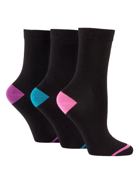 Glenmuir Black Classic Crew Socks 3 pack (V18645) | £12