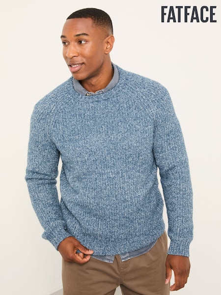 FatFace Sefton Blue Knitted Crew Neck Jumper (V18664) | £55