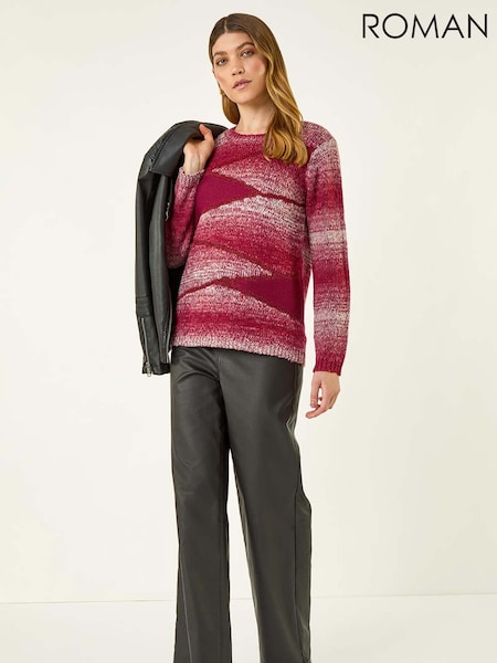 Roman Red Colour Block Knit Jumper (V18734) | £42
