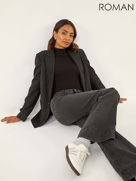 Roman Grey Pocket Stretch Flare Trousers (V18744) | £50