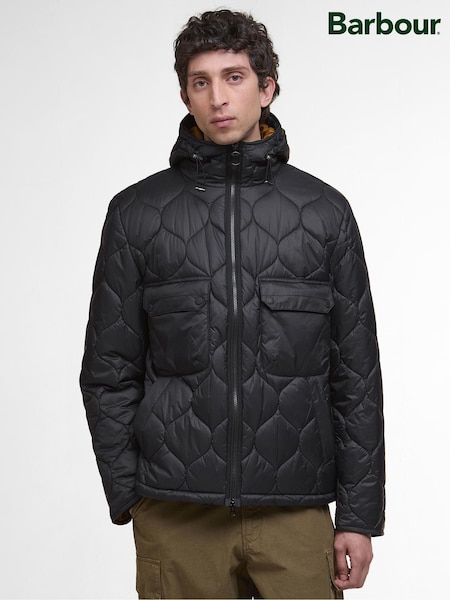 Barbour® Black Re-Engineered Hooded Spey Quilted Jacket (V18841) | £229