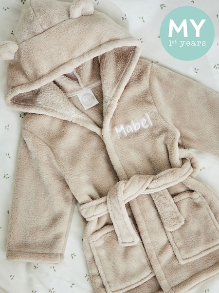 My 1st Years Personalised Oatmeal Fleece Robe With Ears (V19096) | £30
