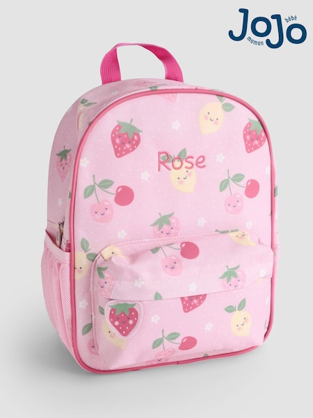 JoJo Maman Bébé Pink Fruit Personalised Medium Backpack (V19117) | £32