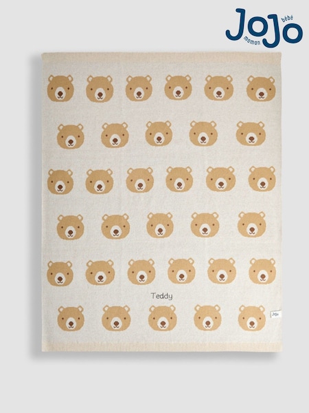 JoJo Maman Bébé Personalised Bear Fairisle Shawl (V19122) | £32