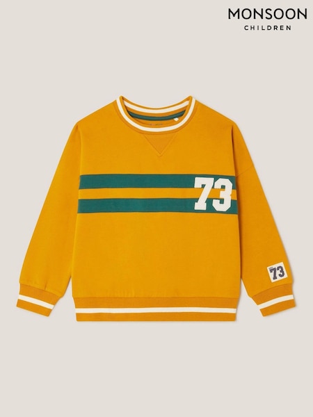 Monsoon Yellow Varsity Stripe Sweatshirt (V19411) | £24 - £28