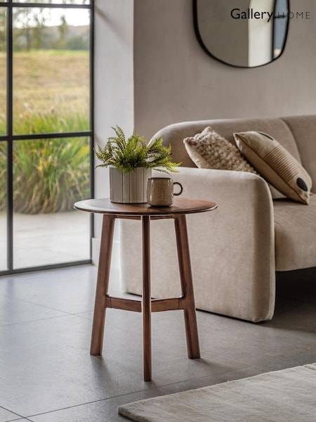 Gallery Home Dark Wood Verona Round Side Table (V19653) | £240