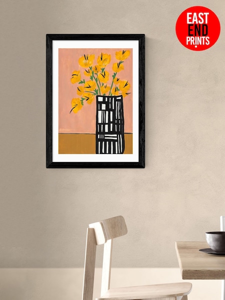 East End Prints Black Black and White Vase Wall Art Print by Lucy Muss (V19668) | £50 - £130