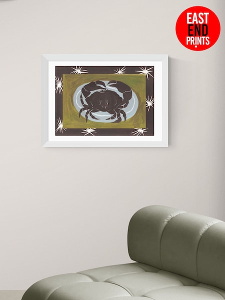 East End Prints White Crab Cancer Star Sign Wall Art Print by Jazmine Joye (V19682) | £50 - £130