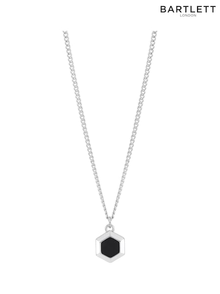 Bartlett Waterproof Onyx Hexagon Curb Chain Black Necklace (V19700) | £35