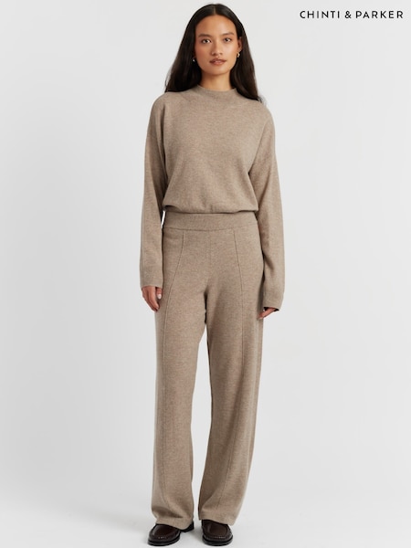 Chinti & Parker Wool Cashmere Wide Leg Track Joggers (V19804) | £95