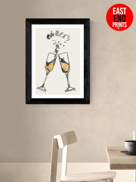 East End Prints Black Cheers II Wall Art Print by Cartissi (V19880) | £50 - £130