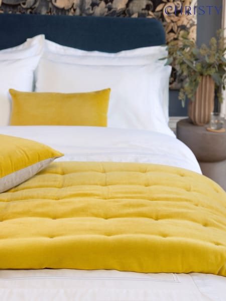 Christy Turmeric Jaipur Velvet Quilted Throw (V20192) | £160