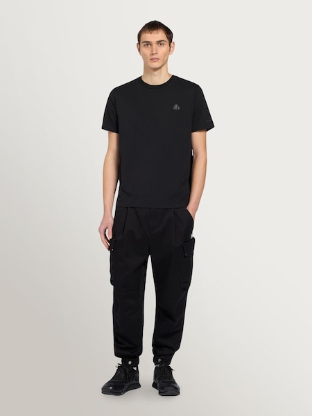 Moose Knuckles Black Crescent Short Sleeve Logo T-Shirt (V20231) | £90
