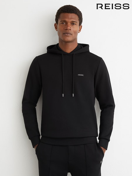 Reiss Black Mantel Hoodie (V20353) | £128
