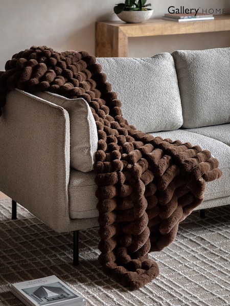 Gallery Home Brown Ridge Faux Fur Throw (V20484) | £30