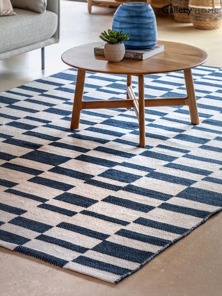 Gallery Home Blue Preston Jacquard Rug (V20492) | £115