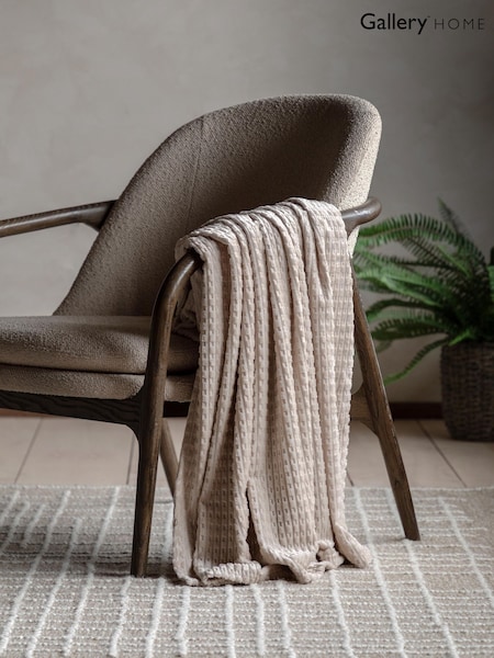 Gallery Home Taupe Winslow Flannel Throw (V20494) | £19
