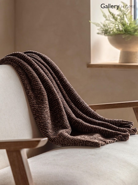 Gallery Home Brown Deco Luxe Chunky Throw (V20495) | £35