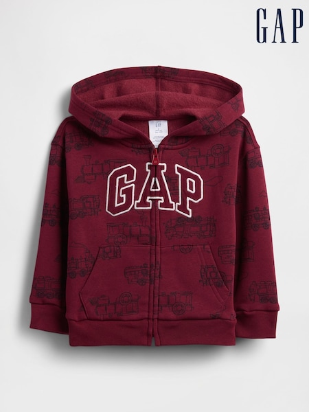 Gap Red Relaxed Logo Print Zip Hoodie (6mths-5yrs) (V20604) | £20